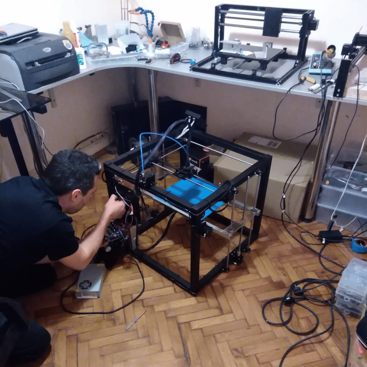 young man getting his hair coloured